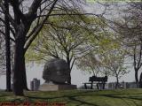 Arthur Fiedler Statue in Spring, Esplanade