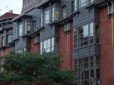 Red and Gray with Reflections, Newbury Street, Boston