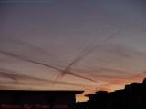 Crossed Sunset Jet Streaks, East Boston