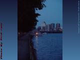 Urban Dusk, Lighted Boathouse, Charles River, Cambridge