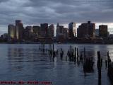 Overcast Sunset Skyline, Decrepit Wharf, East Boston