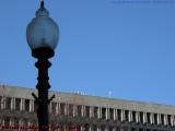 Streetlamp and Roofline With Wind Turbine, City Hall