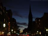 Dusk Newbury Street and Spire, Boston, Massachusetts