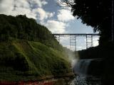 Upper Falls And Railroad Bridge, Letchworth Park, New York