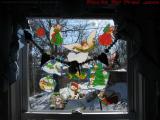 Christmas Window Decals Lit From Outside, Lynn, Mass.