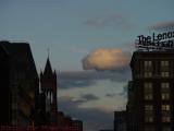 Cottonball Cloud in Sunset Sky, Boylston Street, Boston