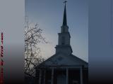 Peabody South Congregational Through Winter Sunset Trees