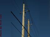 Lines, Light and Shadow on Blue, Utility Wiring Study