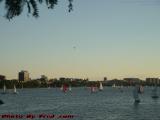 Helicopter Over Charles River "Armada" in Late Day's Light