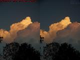 Two Reclining Faces in the Clouds (cross eye stereo)