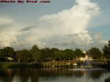 Dramatic Cloudscape Over the Fountain as the Day Ends