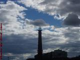 Smokestack Silhouette on Unsettled Skies, South Boston